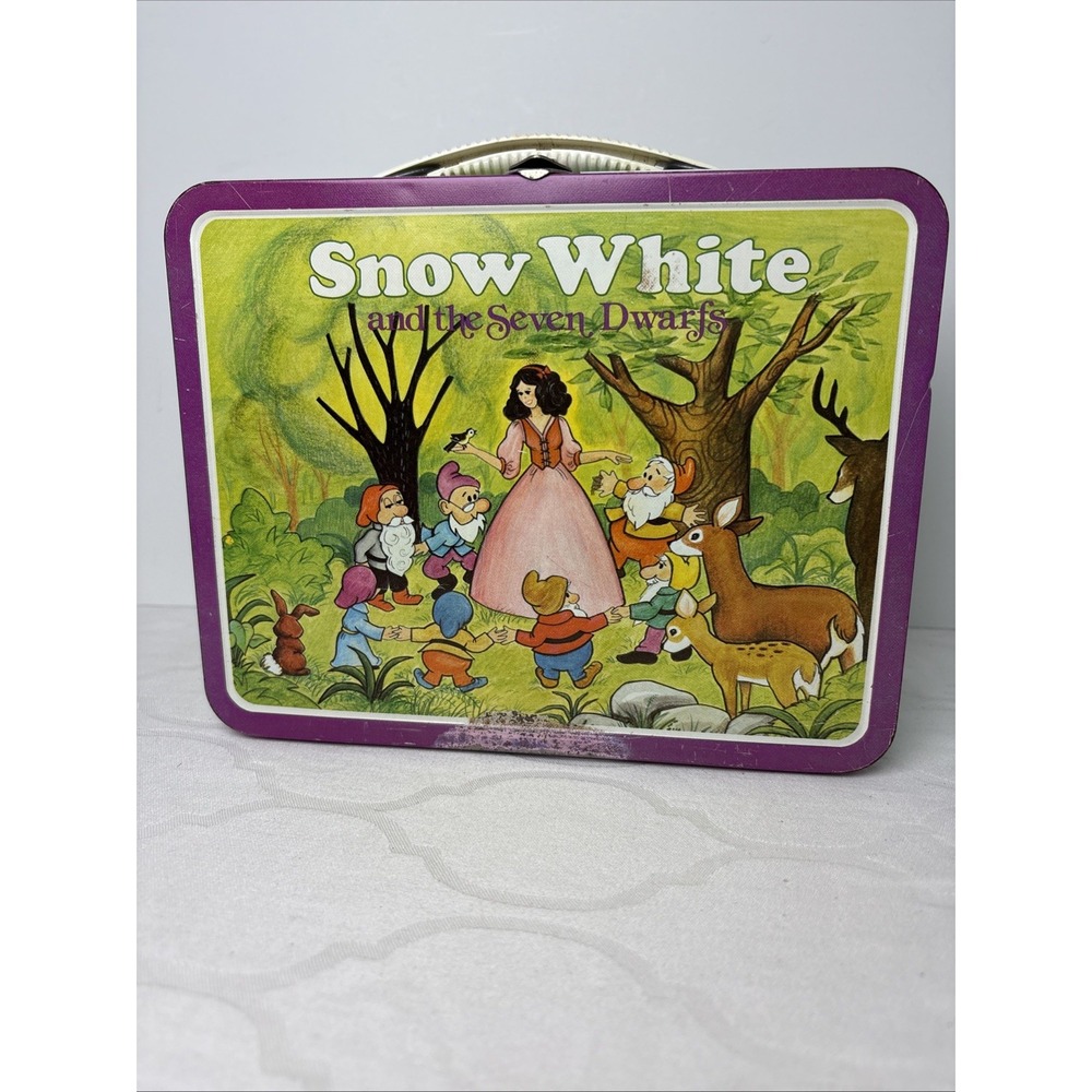 Vintage 1970's Snow White & The Seven Dwarfs Metal Lunch Box Ohio Art No Thermos